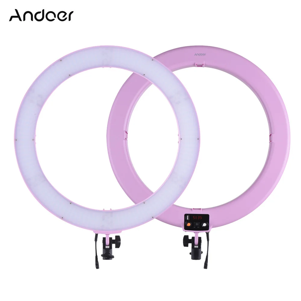 

Andoer RL720B Профессиональный 19 "720 шт. светодиодов Регулируемая яркость CRI90 + с держателем для телефона адаптер Горячий башмак для DSLR камеры