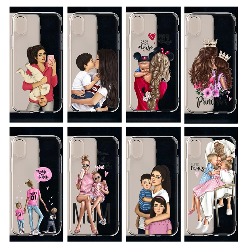 Симпатичный мягкий прозрачный силиконовый чехол для телефона pretty mum iphone 11 12 pro 5s se