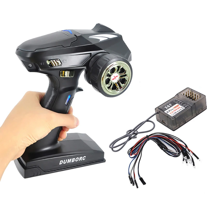 

DumboRC X6P 2.4G 6CH Transmitter X6F LED Receiver withLED Light Set For RC Car Boat Tank Vehicle Crawler TRX4 Axial SCX10 D90