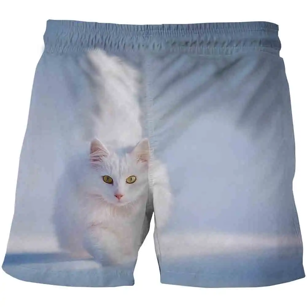 

New Fashion Summer Swim Shorts Men for Boy Cat Printing 3D Short Toddler Male Quick Dry Beach Short Casual Sports Oversized Pant