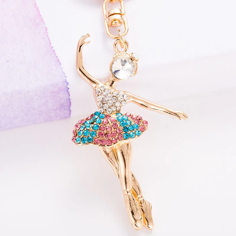 Стразы-брелок в виде танцующего ангела с кристаллами балерины кольцо для ключей