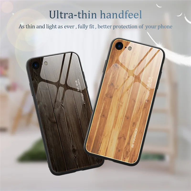 

Wood grain tempered glass phone case For iPhone 11 Pro 7 8 6 6S plus Tempered Glass Case For iPhone X XS MAX 11 12 Pro XR cases