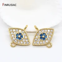 wholesale blue zircon greek eye charm connectors accessories diy earrings making pendant fittings