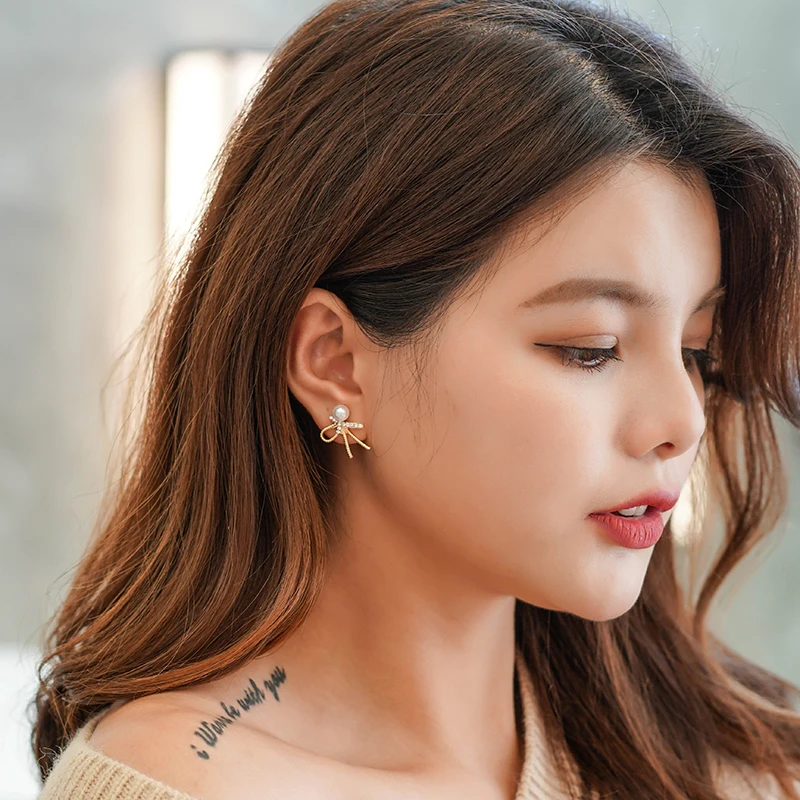 Женские серьги-бабочки Xinwei Золотые серьги-стразы с кристаллами вечерние серьги