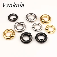vankula 10pcs ear plug tunnels stainless steel piercing captive hoop captive bead ear lip nipple nose piercing body jewelry