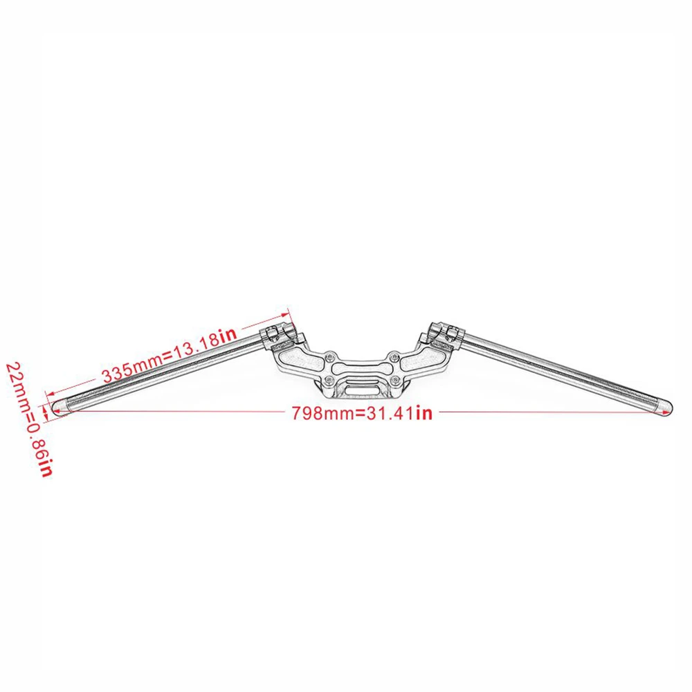 

Handlebar for Ducati Monster 1200 S 2014-2016 For Monster 821 2015-2017 22mm Adapter Separate Handle Bars Clip On