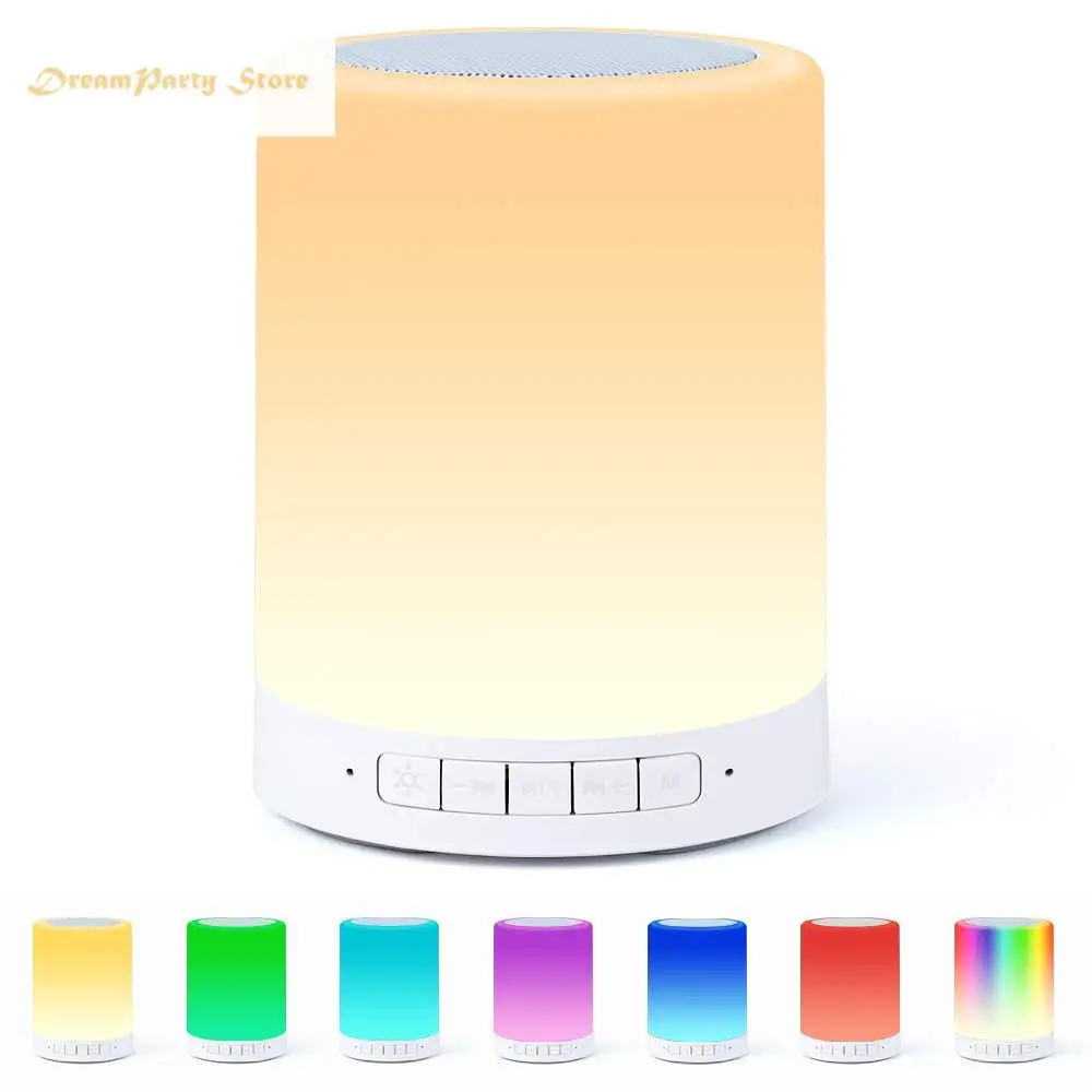 

Colorful Night Light With Bluetooth Speaker Smart Portable Wireless Touch Control Desk Table Lamp TF Card Color LED Luminaria