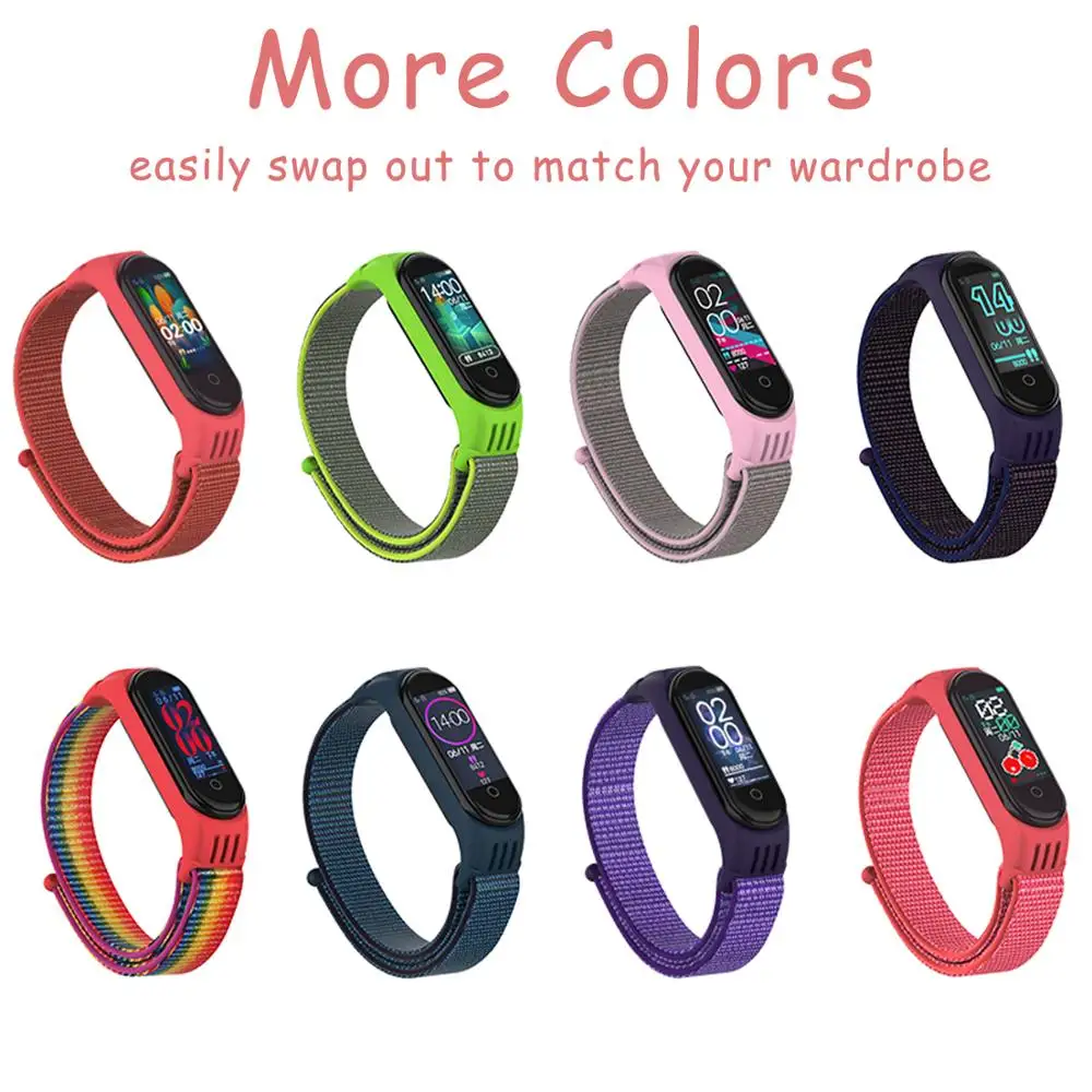 Цветной нейлоновый ремешок для Xiao mi band 4 Band 3 сменные браслеты с мягким плетением