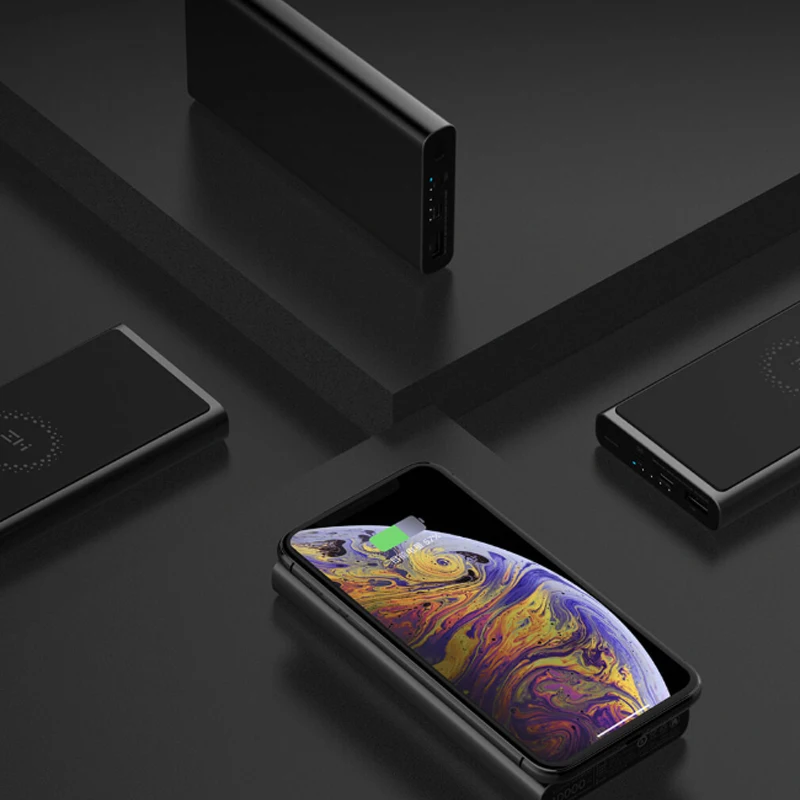 ZMI 10000 мАч беспроводной внешний аккумулятор для MFi для Apple для зарядки Lightning двойной USB-C 18 Вт макс 10 Вт макс Qi Сертифицированный