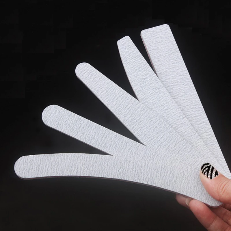 

5pcs Double Side Nail File 100/180 Lime Sanding Buffer Strip Nail Art Polishing Sandpaper Files Manicure Tools Accessories