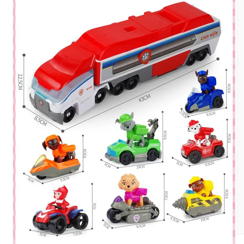 Paw Patrol игрушки набор собака мобильный спасательный большой автобус Щенячий патруль день рождения деформация детская игрушка рождественские подарки - Цвет: BB