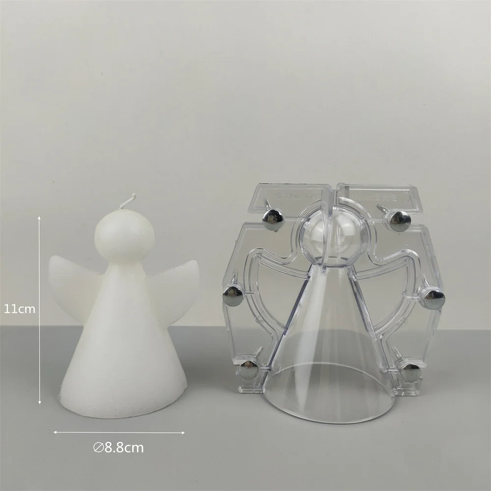 3D Angel With Wings Acrylic Candle Mold DIY Handmade Christmas Plastic Mould New Year Home Decor Orname | Дом и сад