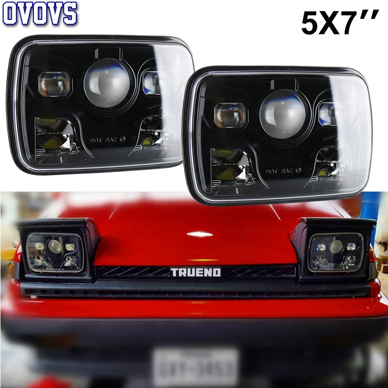 60 Вт светодиодные фары для авто 5x7 дюймов площади фар отражатель Hi/Lo луч дневные