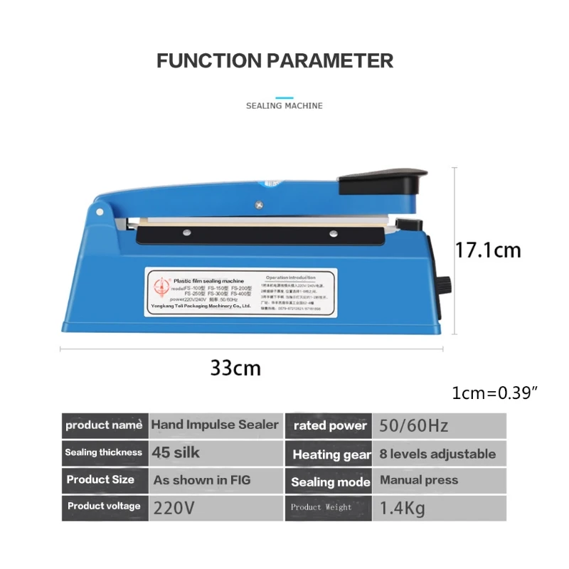 

PFS-200 Manual Hand Press Bag Sealing Machine P9YD