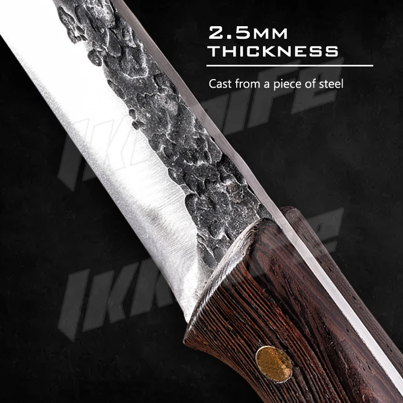 Нож шеф-повара с чехлом кухонный нож из кованой нержавеющей стали для мяса костей