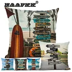 Чехол для подушки с разноцветными буквами, льняная декоративная подушка 45x45 см, подходит для гостиной, дивана, спальни