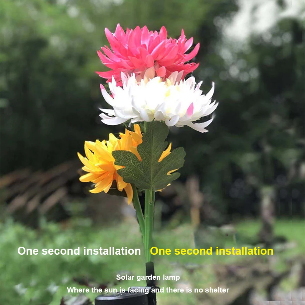 구매 태양 강화한 LED 꽃 램프 국화 지상 다기능 방수 실용 LED 야간 조명 잔디 울타리 정원