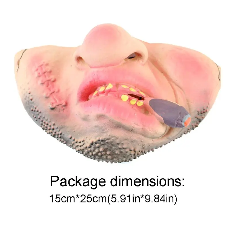 Забавная латексная маска на половину лица страшная с большим носом/узором для