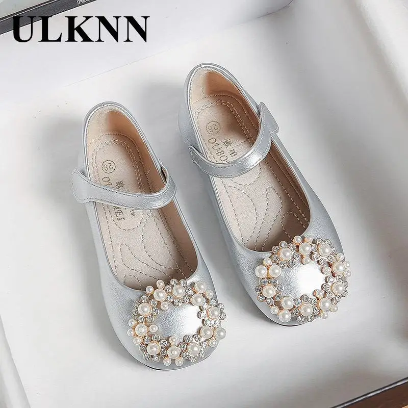 

Children Silver Flats Girls Princess Shoe Kids Show School Shoe Baby Toddler Birthday Party Mary Jane Kids Dress Ballet Flats
