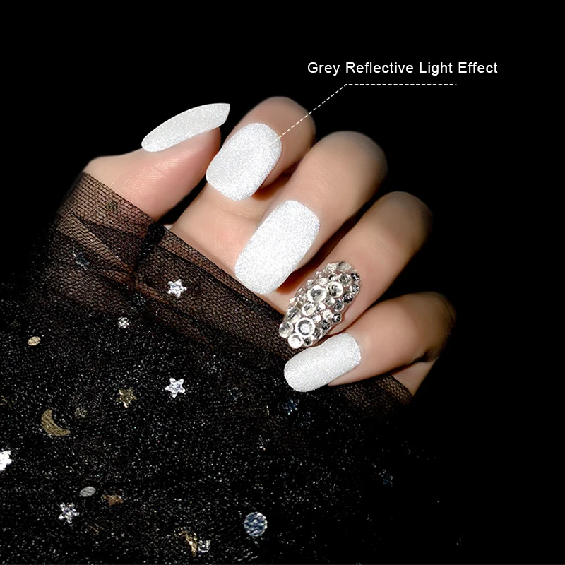 1 коробка блестящий порошок для ногтей песок блестящая пыль светится в темноте