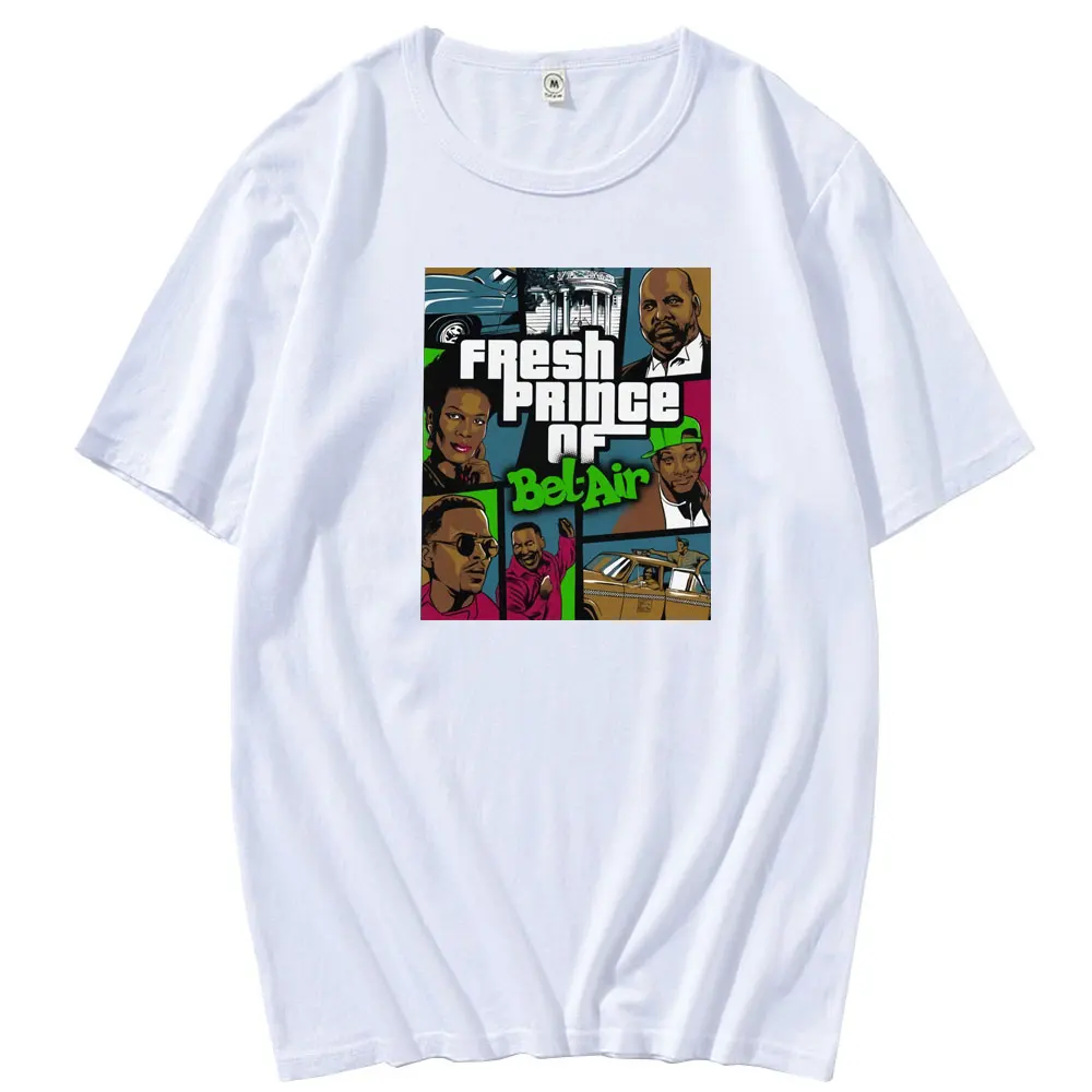 

T-shirt men's/women's fresh Prince Bel Air comedy print Street hip hop T-shirt summer short-sleeved T-shirt Carlton Banks Fanti