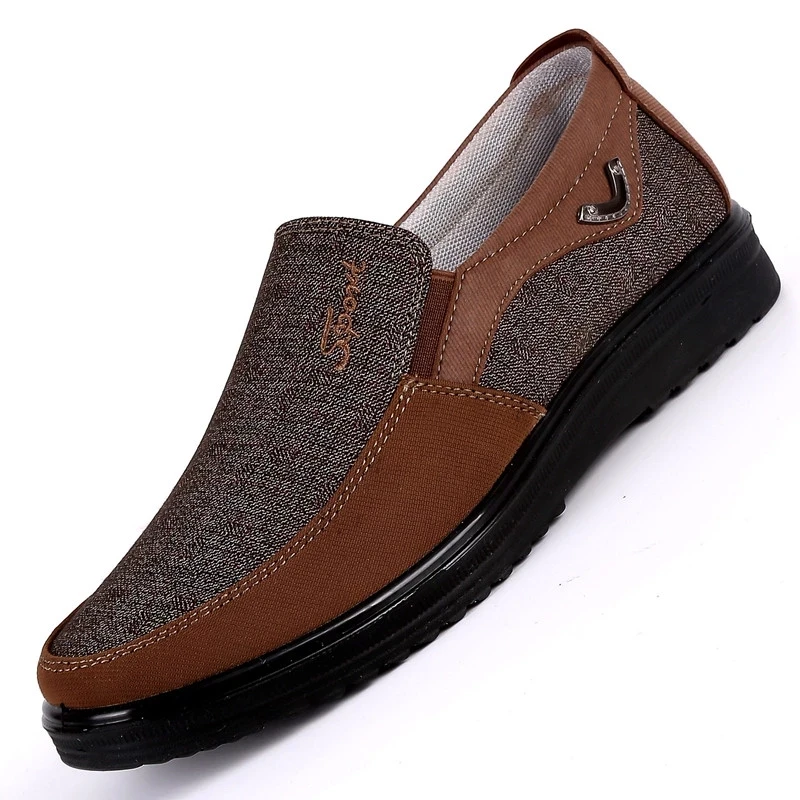 Мужские парусиновые туфли, коричневые классические лоферы, повседневная обувь, дышащие прогулочные туфли на плоской подошве, лето 2021