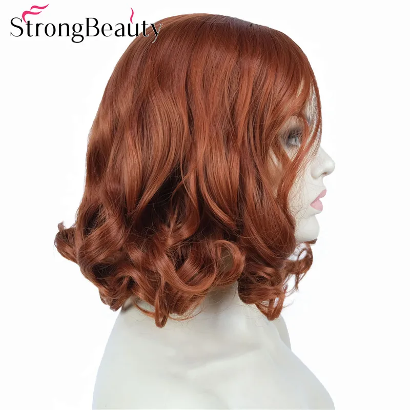 StrongBeauty Боб волнистые парики медный красный косплей парик для женщин