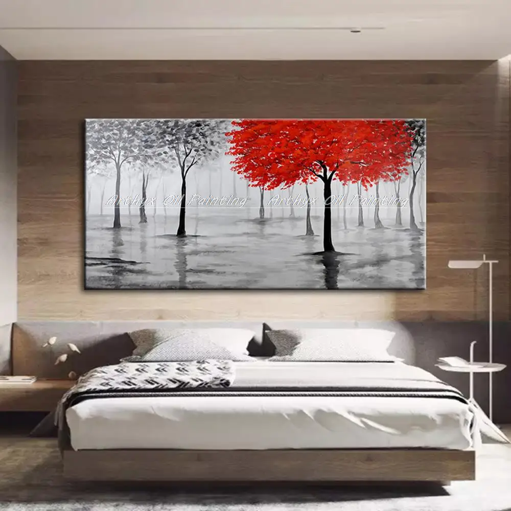 Картина Arthyx абстрактная большого размера дерево пейзаж картина маслом на холсте