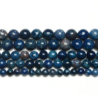 15 natural stone new lapis lazuli color sea sediment turquoise imperial jasper round loose beads 6 8 10mm