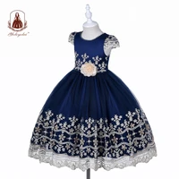 yoliyolei long costume for kids girls 100 150cm height lace sleeves ruffle embroidery fashion flower girl wedding dress 2021