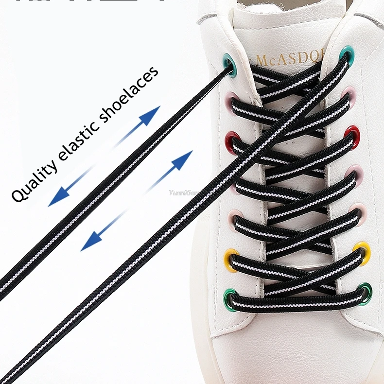 No Tie Shoe laces Flat Shoelaces without ties Elastic Laces Sneakers Kids Adult Quick Shoelace Rubber Bands Shoes accessories