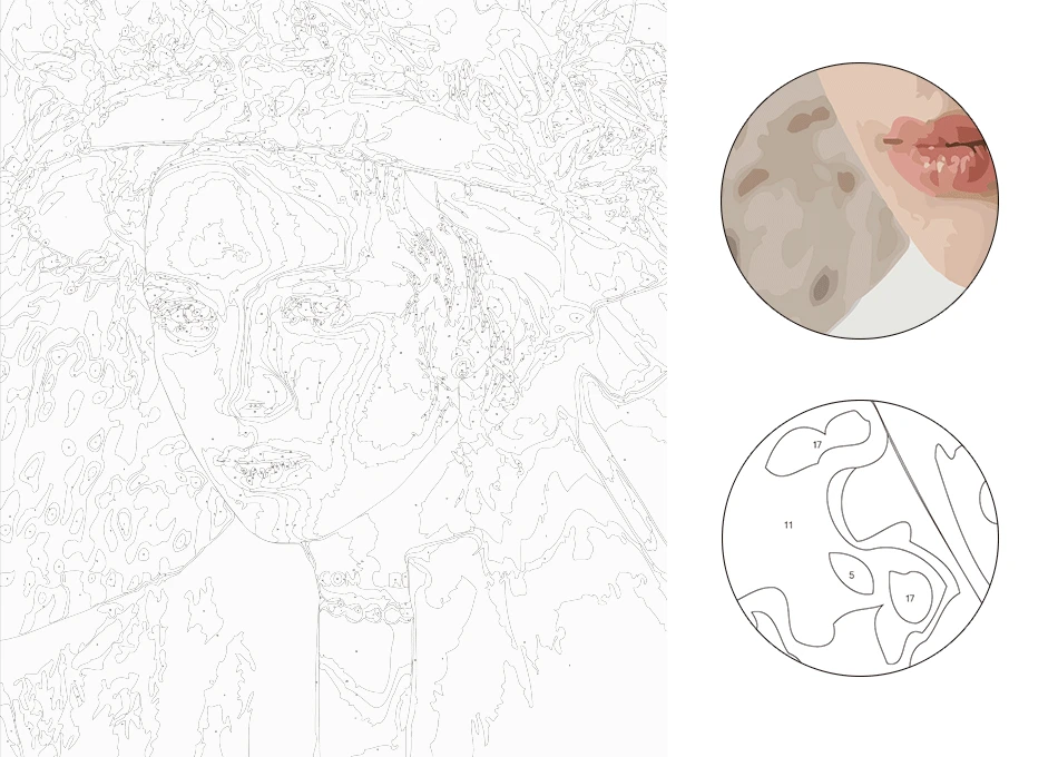 Классические Цветы Diy живопись по номерам акриловый Холст Картина Печать на