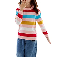 2 10 years children clothing girls and boys knitted sweater winter baby kids clothes long sleeves colorful stripes sweater tops