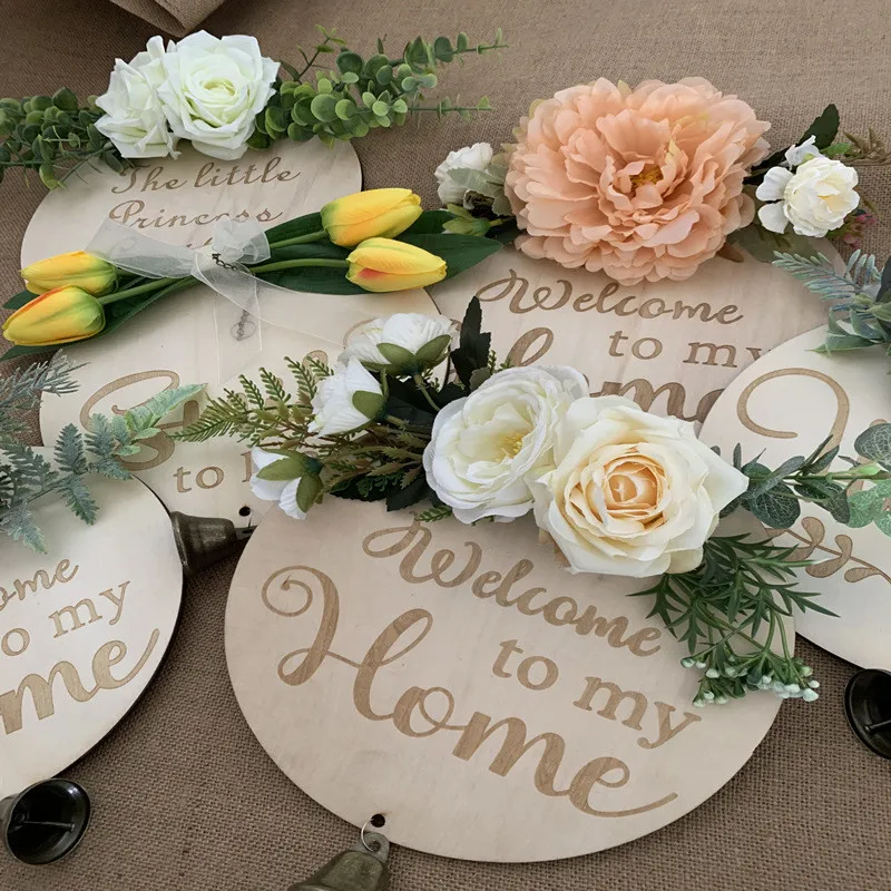 Приветствуемый дверной висячий венок украшение на переднюю дверь таблички знаки