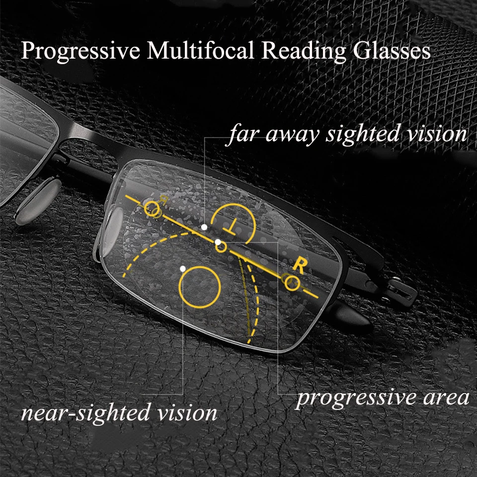 Мультифокальные очки для чтения унисекс с защитой от синего цвета половинчатая