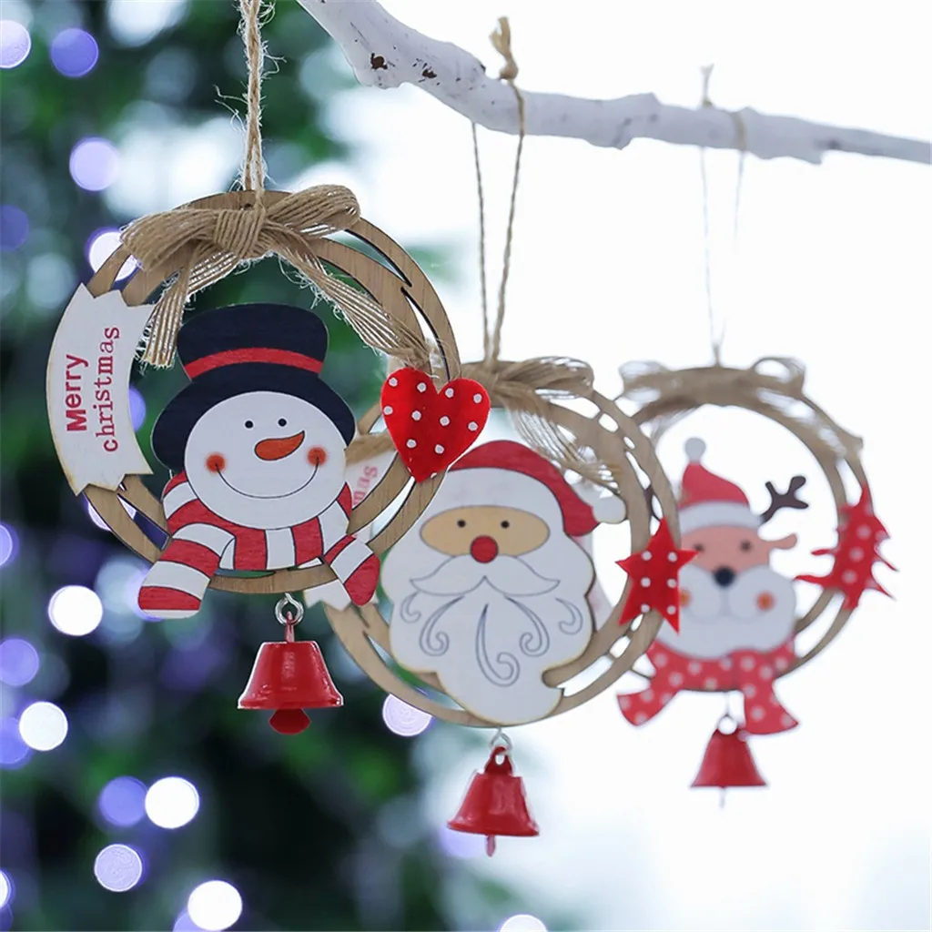 

Рождественская деревянная подвеска в виде снеговика для пожилых людей, маленькие подвесные аксессуары, рождественские подарки, украшения ...