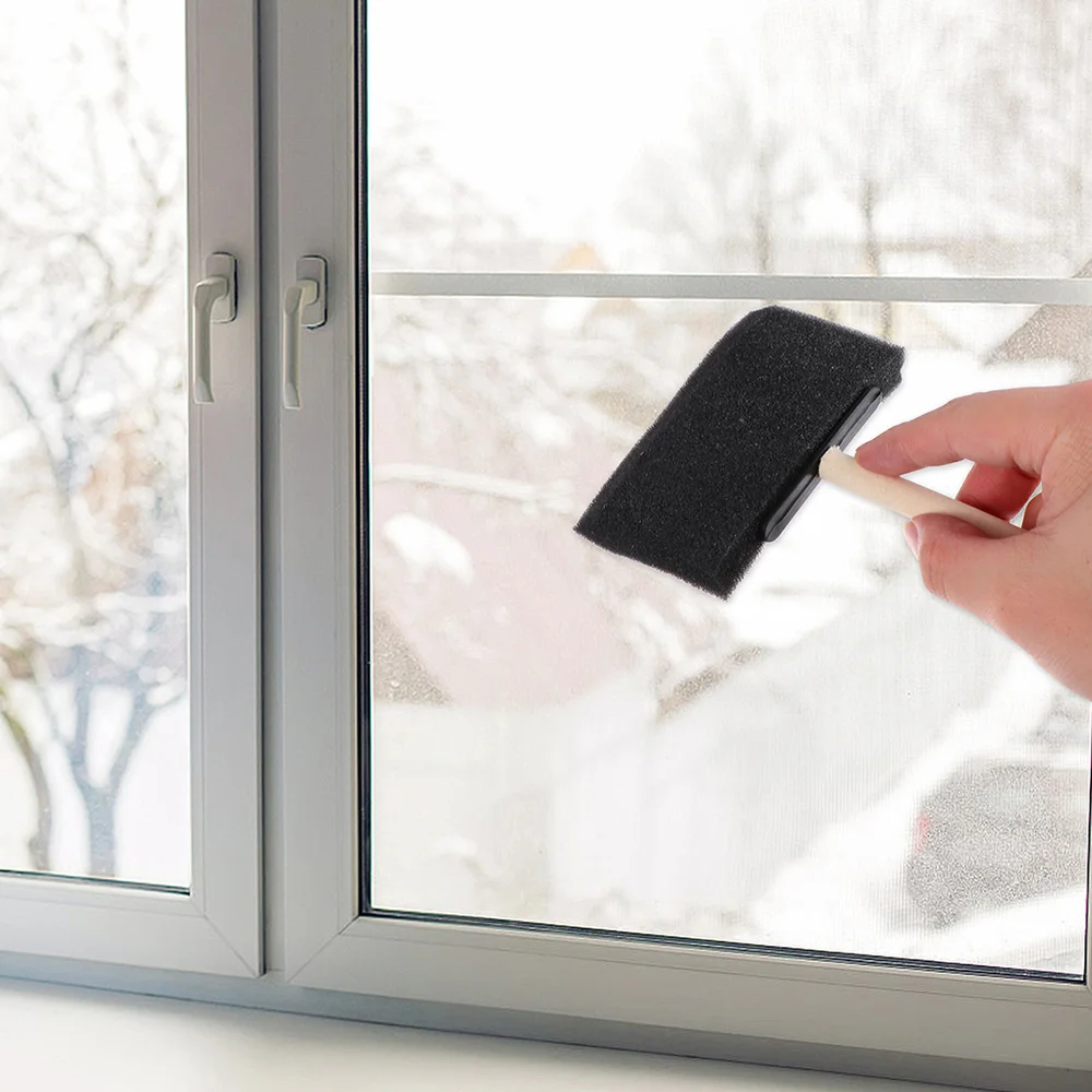 

10Pcs Sponge Painting Brushes Wood Handle Painting Brush Drawing Graffiti Tools