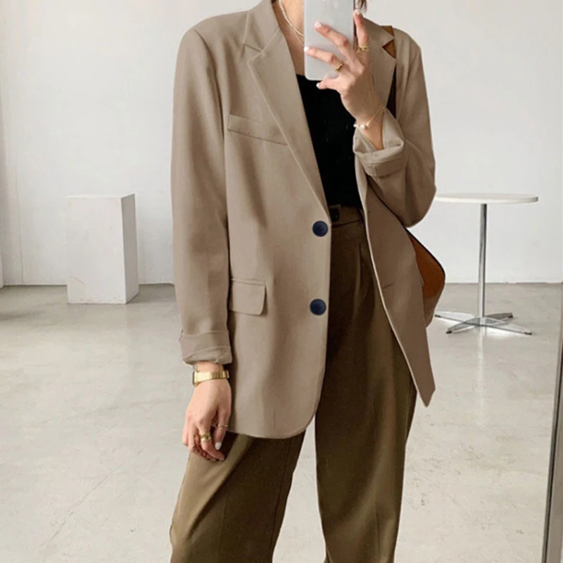 Женский офисный Блейзер Sungtin 4 цвета Свободное пальто винтажная элегантная