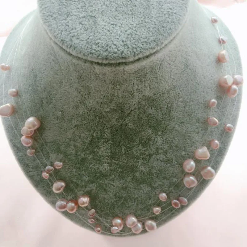 Ожерелье из пресноводного жемчуга натуральный барочный жемчуг колье для женщин