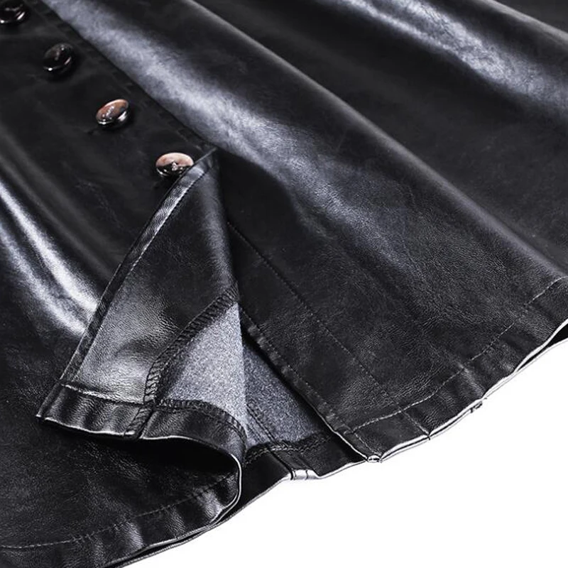 Юбка KoHuiJoo женская из искусственной кожи Повседневная трапециевидная юбка на