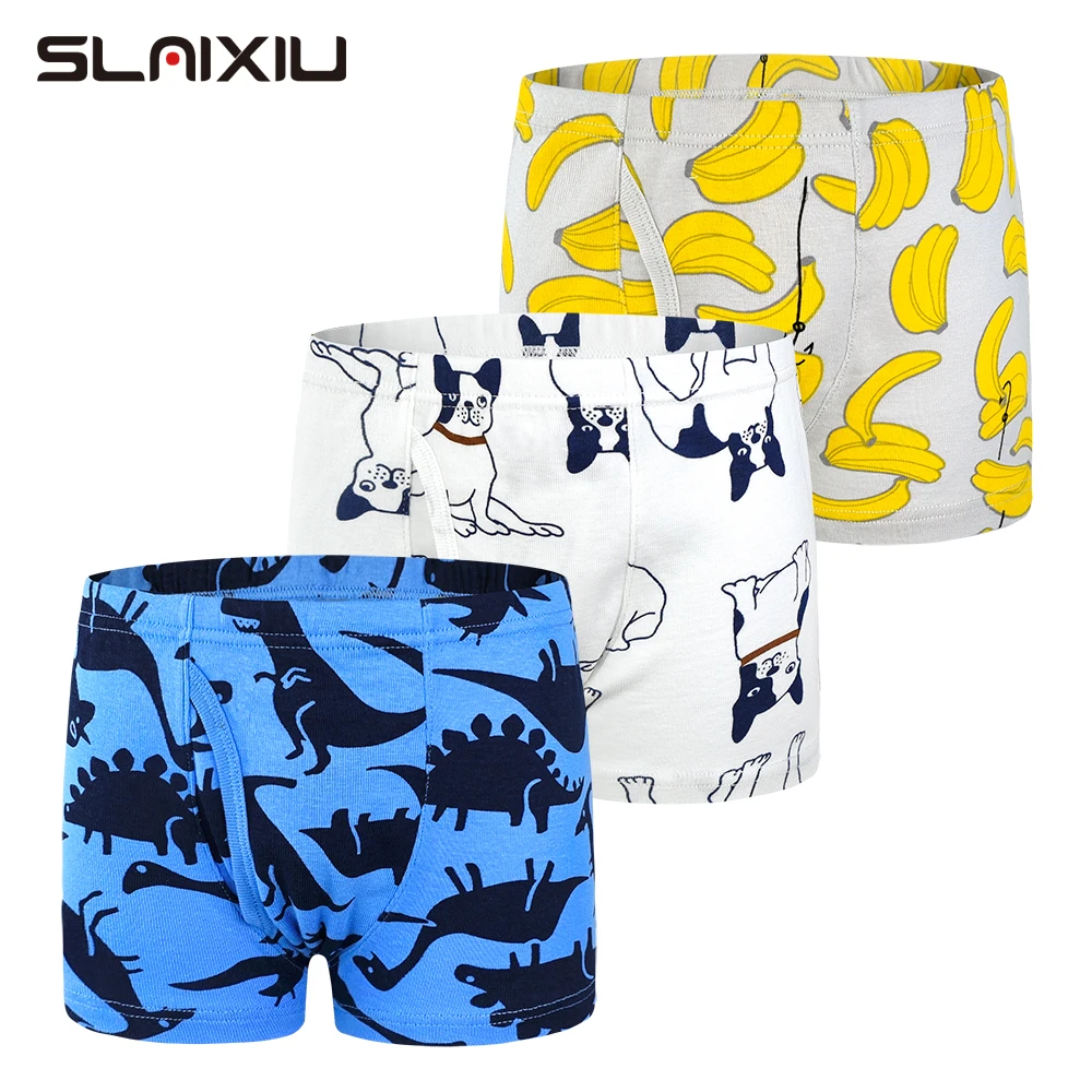 3 шт./лот детское нижнее белье трусы боксеры с анимационным рисунком для