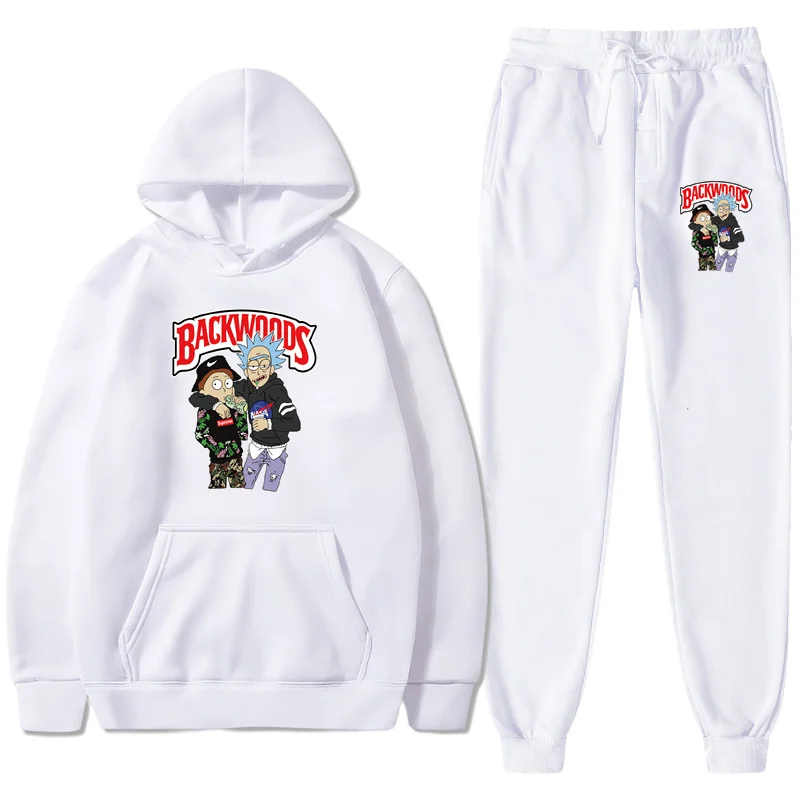 

Men Hoodies Sweatshirts New Anime Cartoon Backwoods Printed Plus Fleece Suit Fashion Pullover Hip Hop Sportswear Casual Hoody