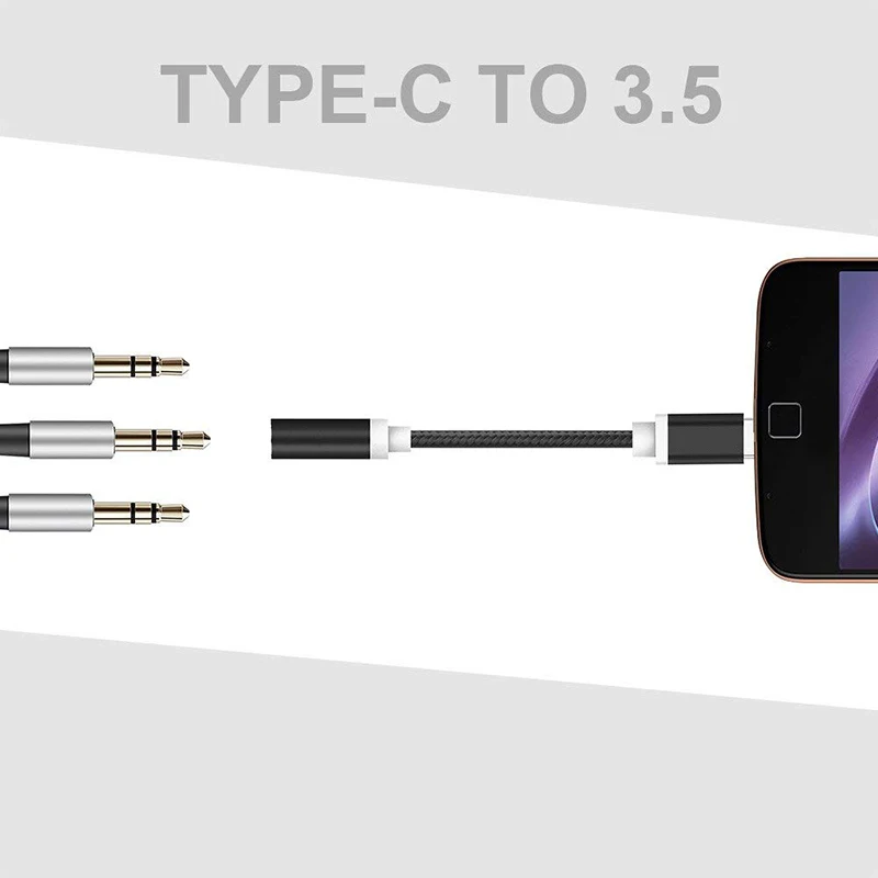 Кабель с разъемом Usb типа C для 3 5 мм Aux адаптер наушников Type-C разъем аудио кабель
