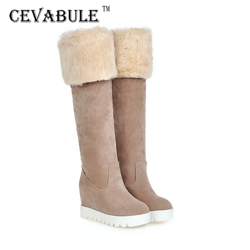 CEVABULE 2021 Frosted Cashmere Over-the-knee Boots Snow Boots Inner Slope Boots Women's Shoes Boots Cowboy Boots TYX