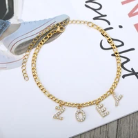 customized name anklets gold women foot chain personalized a z initial anklet bracelet boho summer beach accessories jewelry