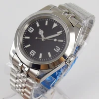 36mm black sterile dial sapphire glass polished bezel jubilee nh35 automatic movement mens watch