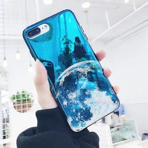 for iphone 11 cases blu ray moon glossy phone case for iphone x xs 11pro max xr 7 8 6 6s plus luxury flashing soft back cover free global shipping