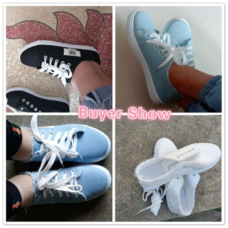 

Blue Sneakers Frayed Trim Vulcanized Shoes Women Summer Breathable Canvas Sneakers Girls Street Shoes Woman Runway Shoes White