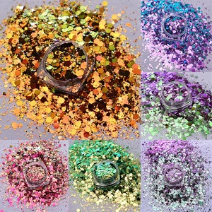 10 г Хамелеон Смешивание цвета массивный микс шестигранный блеск для ногтей художественное оформление ногтей тумблеры DIY ремесла праздничные аксессуары