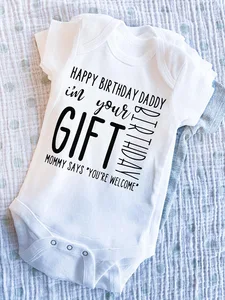 Подарок на день рождения папы, комбинезон для детского праздника, детская одежда, боди, объявление о беременности, Прямая поставка